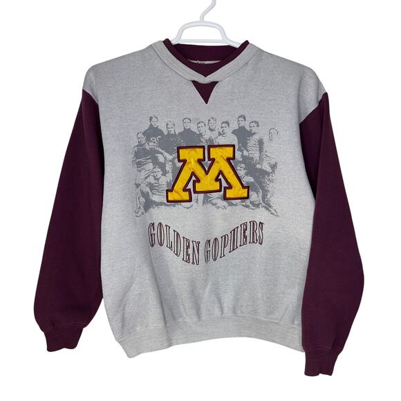 Vintage Minnesota Gophers Men's Large Sweatshirt Football Collegiate Gray 90s - Picture 1 of 9